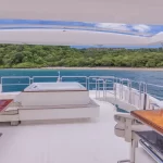 Azimut 105ft Megayacht cruising off the coast of Costa Rica with breathtaking views.